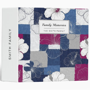 Coastal Tropical Hibiscus Pattern (5) 3 Ring Binder