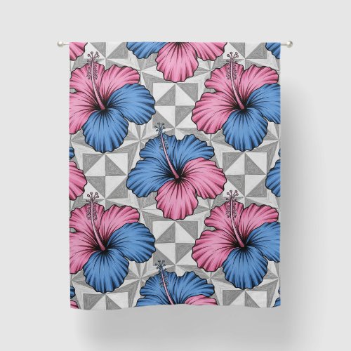 Coastal Tropical Hibiscus Pattern (5) Blackout Curtains