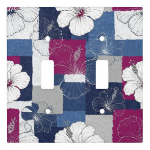 Coastal Tropical Hibiscus Pattern (5) Light Switch Cover