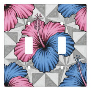 Coastal Tropical Hibiscus Pattern (6) Light Switch Cover