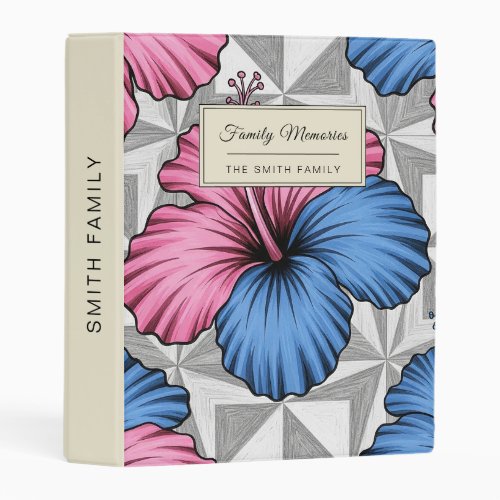 Coastal Tropical Hibiscus Pattern (6) Mini Binder