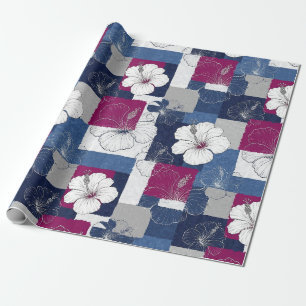 Coastal Tropical Hibiscus Pattern (6) Wrapping Paper