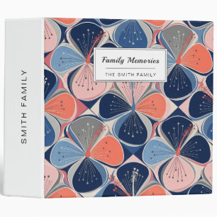 Coastal Tropical Hibiscus Pattern (7) 3 Ring Binder
