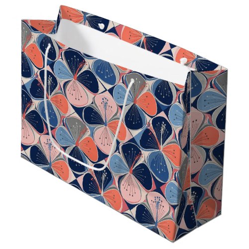 Coastal Tropical Hibiscus Pattern (7) Large Gift Bag