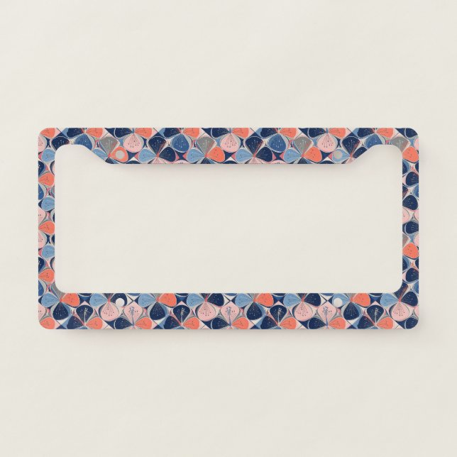 Coastal Tropical Hibiscus Pattern (7) License Plate Frame (Front)