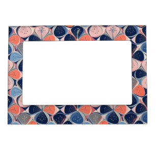 Coastal Tropical Hibiscus Pattern (7) Magnetic Frame