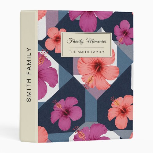 Coastal Tropical Hibiscus Pattern (8) Mini Binder