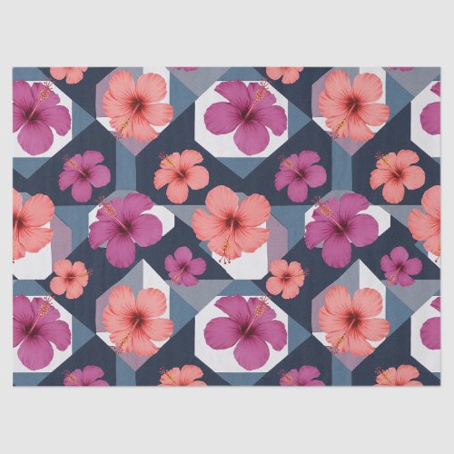 Coastal Tropical Hibiscus Pattern (8) Tissue Paper