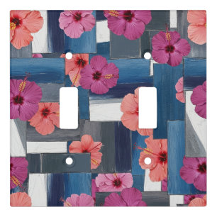 Coastal Tropical Hibiscus Pattern (9) Light Switch Cover