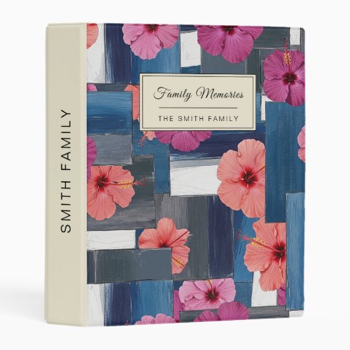 Coastal Tropical Hibiscus Pattern (9) Mini Binder