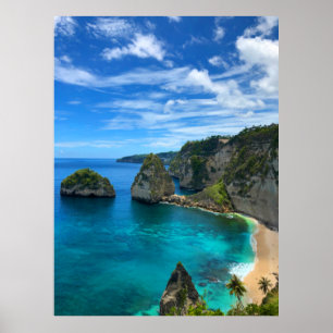Coastal Tropical Island Paradise Beach Poster