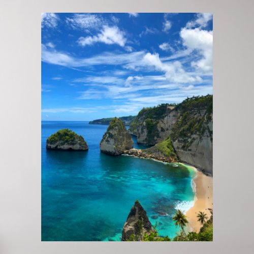 Coastal Tropical Island Paradise Beach Poster