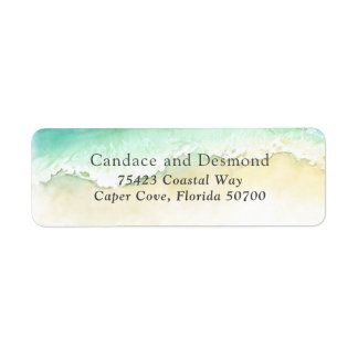 Coastal Turquoise Waves Label