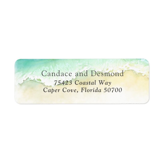 Coastal Turquoise Waves Label (Front)