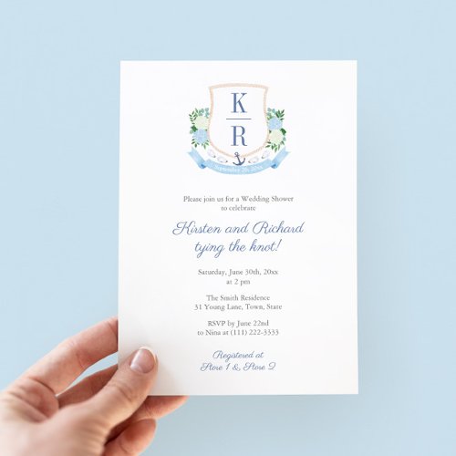 Coastal Tying the Knot Couples Wedding Shower Invitation