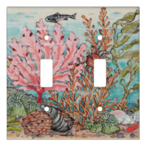 Coastal Undersea Ocean Crab Coral Fish Beach House Light Switch Cover