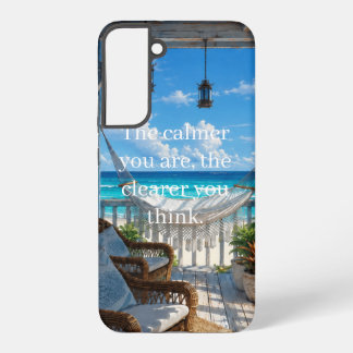 Coastal Veranda with Hammock and Turquoise Sea Samsung Galaxy S22+ Case