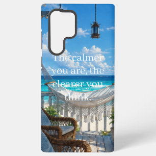 Coastal Veranda with Hammock and Turquoise Sea Samsung Galaxy S22 Ultra Case