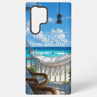 Coastal Veranda with Hammock and Turquoise Sea Samsung Galaxy S22 Ultra Case