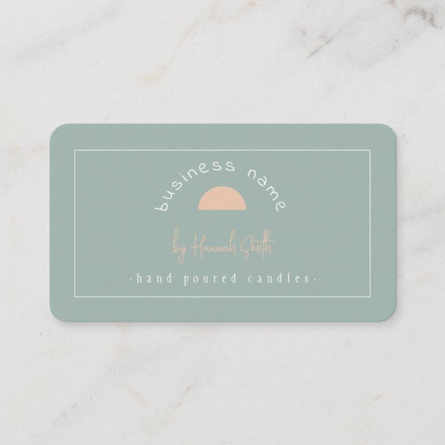 Coastal Vibe Retro Blue Business Cards (Front)