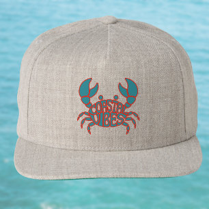 Coastal Vibes Crab Summer Beach Snap Back Hat