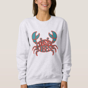 Coastal Vibes Crab Summer Beach Sweatshirt