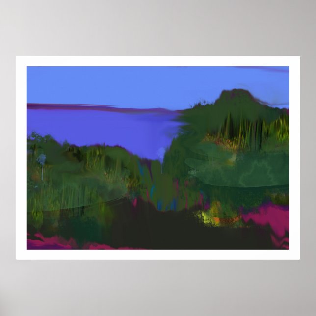 Coastal view abstract landscape poster (Front)