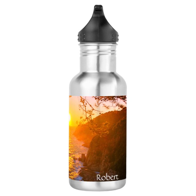 Coastal view, evening light stainless steel water  bottle (Right)