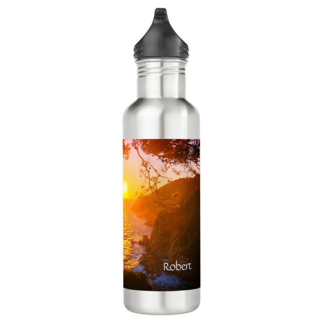 Coastal view, evening light stainless steel water  stainless steel water bottle (Right)