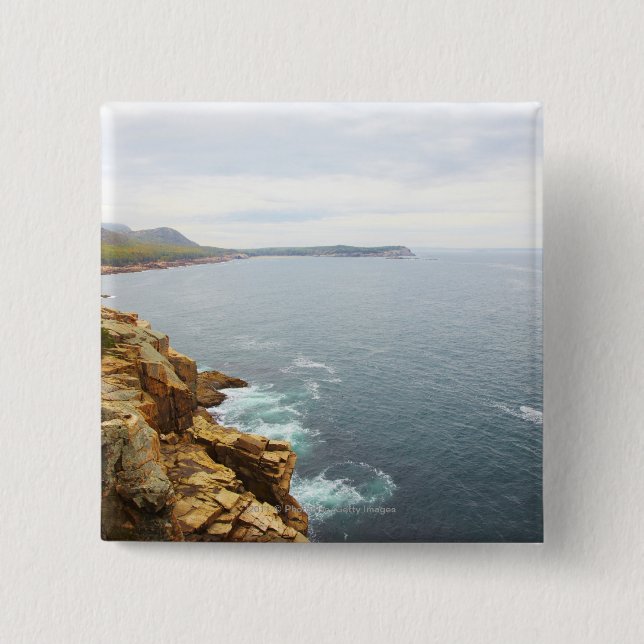 Coastal View of Acadia National Park Pinback Button (Front)