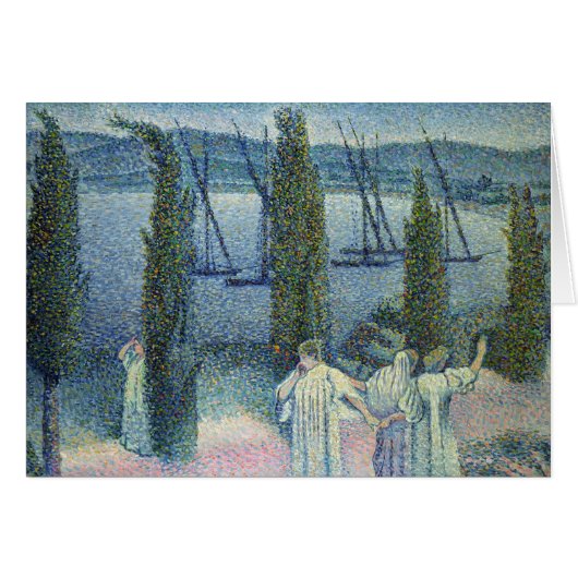 Coastal View with Cypress Trees, 1896 Cards (Front Horizontal)