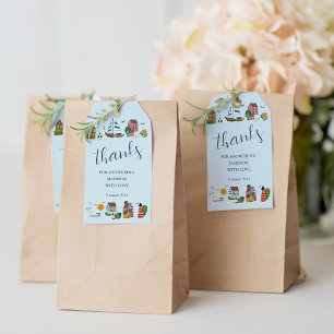 Coastal Village Baby Shower Favor Gift Tags Cute