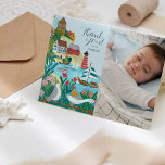 Coastal Village Baby Shower Photo Thank you Card