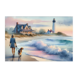 Coastal Walk to Lighthouse at Sunset Acrylic Print