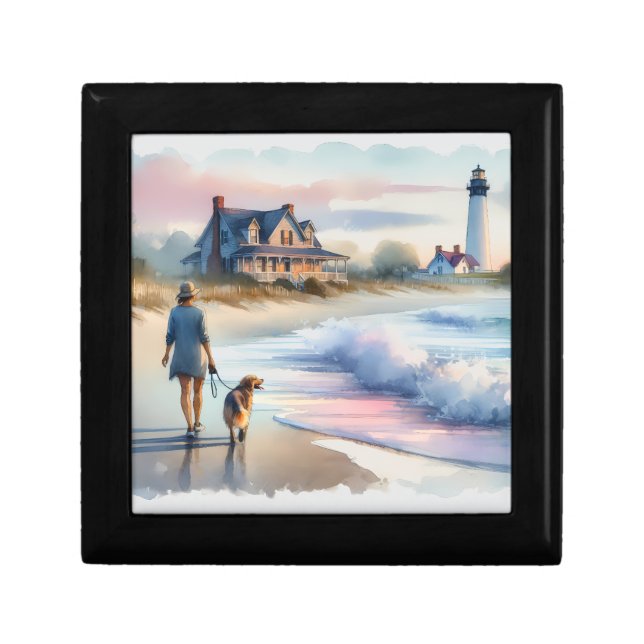 Coastal Walk to Lighthouse at Sunset Gift Box (Front)
