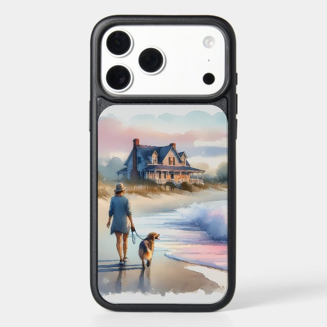 Coastal Walk to Lighthouse at Sunset Otterbox iPhone Case (Back)