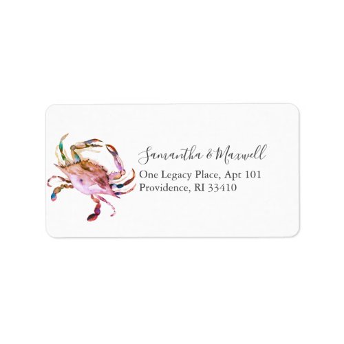 Coastal Watercolor Crab Address Labels