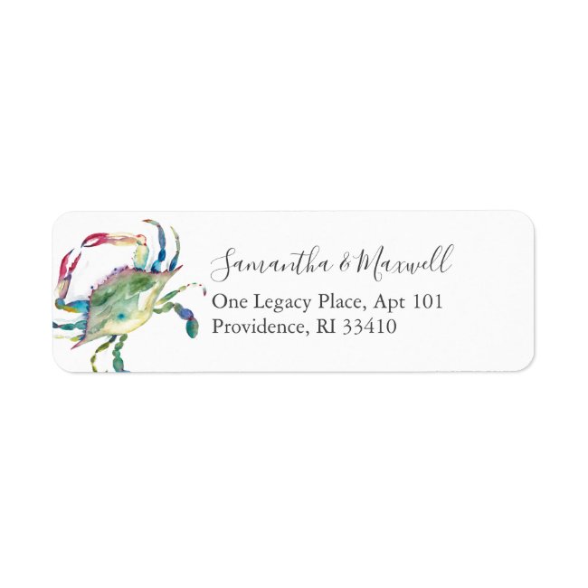 Coastal Watercolor Crab Address Labels