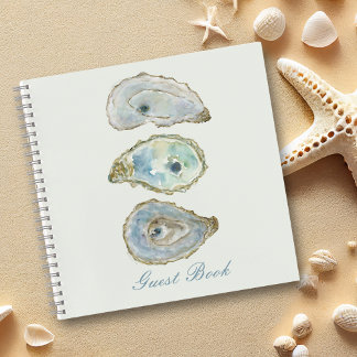 Coastal Watercolor Oyster Guest Book