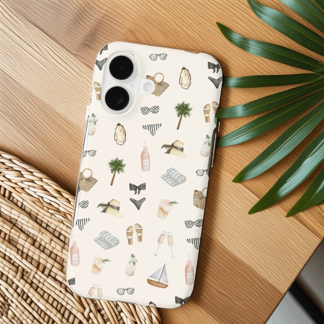 Coastal Watercolor Oyster & Pearl Pattern Case-Mate iPhone Case (Creator Uploaded)