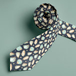 Coastal Watercolor Oyster & Pearl Pattern Neck Tie<br><div class="desc">This coastal cool tie features soft cream and aqua watercolor oyster and pearl illustrations. Perfect for beachside,  nautical,  seafood themed,  or coastal weddings and events.</div>