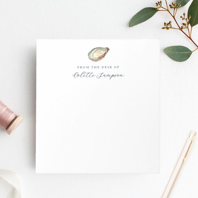 Coastal Watercolor Oyster Personalized Notepad (Creator Uploaded)