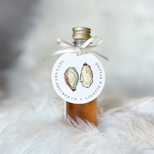 Coastal Watercolor Oyster Wedding Favor Favor Tags
