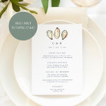 Coastal Watercolor Oyster Wedding Menu Card<br><div class="desc">Share your wedding reception menu details in elegant style with these coastal wedding menus in white with navy lettering and a trio of aqua and ivory watercolor oyster shell illustrations. Add your initials and wedding date to the top,  then customize the menu items arranged by course.</div>
