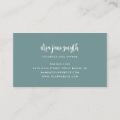 Coastal Watercolor Pearl & Oyster Business Card (Back)