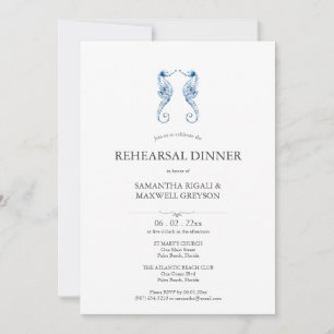 Coastal Watercolor Rehearsal Dinner Invitations
