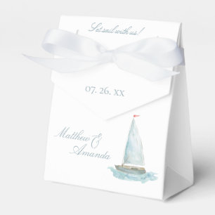 Coastal Watercolor Sailboat Favor Boxes