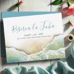 Coastal Watercolor Save the Date in Spanish<br><div class="desc">Announce your engagement with this beautiful Save the Date card in Spanish, perfect for a seaside destination wedding! Featuring "Reserva la Fecha" in stylish script typography, this card captures the essence of a tropical summer with a replica of my original watercolor ocean waves in serene shades of blue and turquoise....</div>