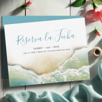 Coastal Watercolor Save the Date in Spanish