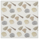 Coastal Watercolor Sea Shells Fabric